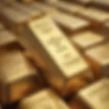 Golden bars stacked to symbolize wealth