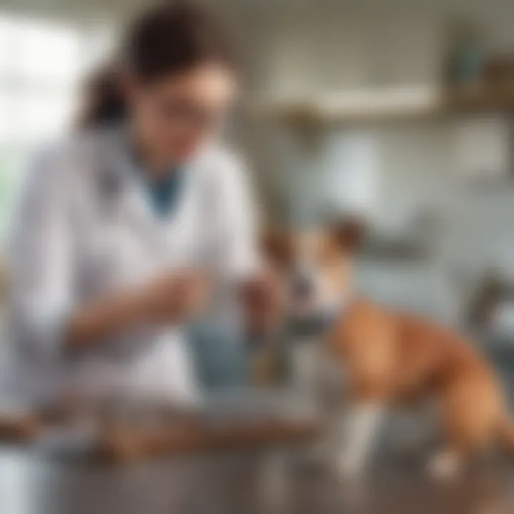 Veterinarian examining a pet