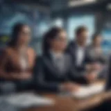 An illustration showing various types of forex trading agents at work