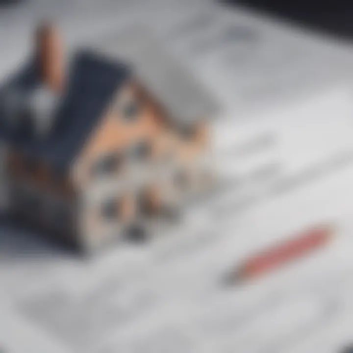 Close-up of financial documents related to property investment