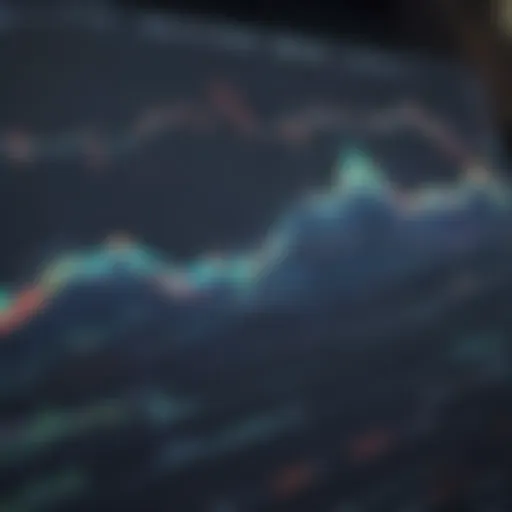 Market trends illustrated with a dynamic graph showcasing fluctuations.