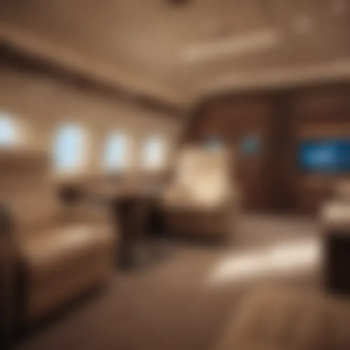 Luxury interior of a private aircraft cabin