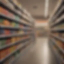 A vibrant display of FMCG products on supermarket shelves