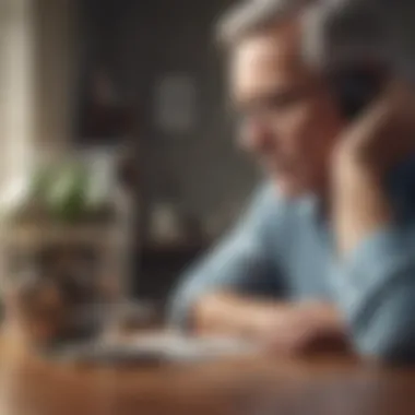 Contemplating Retirement Savings Options A thoughtful individual contemplating retirement savings options